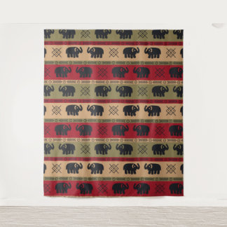 Afro Elephants Tapestry