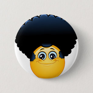 afro emoji 2 inch round button