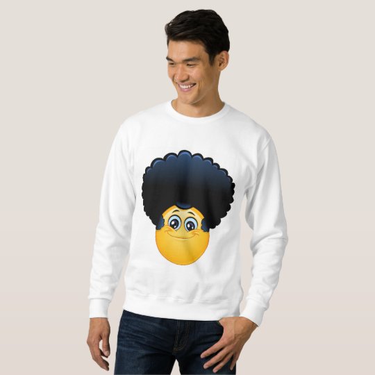 afro emoji mens sweatshirt