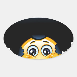 afro emoji oval sticker