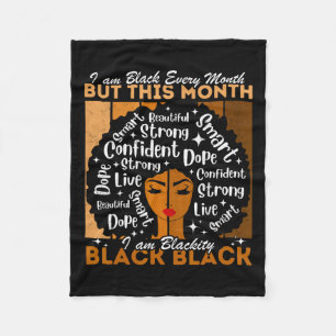 Afro Girl Blackity Black Every Month Black History Fleece Blanket