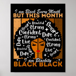 Afro Girl Blackity Black Every Month Black History Poster