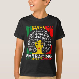 Afro Girl Happy Kwanzaa African American Heritage  T-Shirt