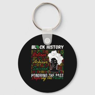 Afro Girl Honoring Past Inspiring Future Black His Keychain