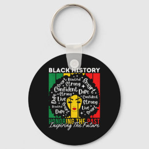Afro Girl Honoring Past Inspiring Future Black His Keychain