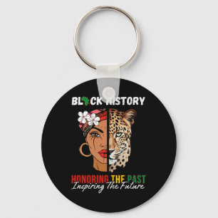 Afro Girl Honoring Past Inspiring Future Black His Keychain