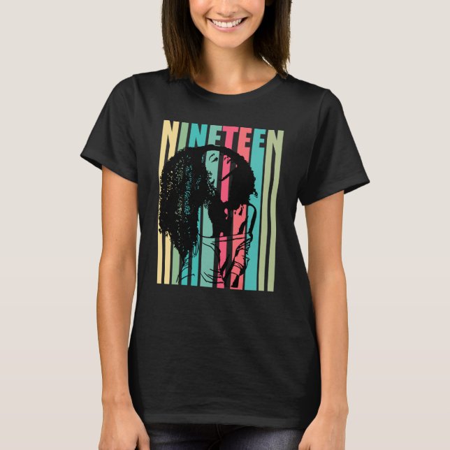 Afro Girls 19th Birthday Womens African American L T-Shirt (Front)