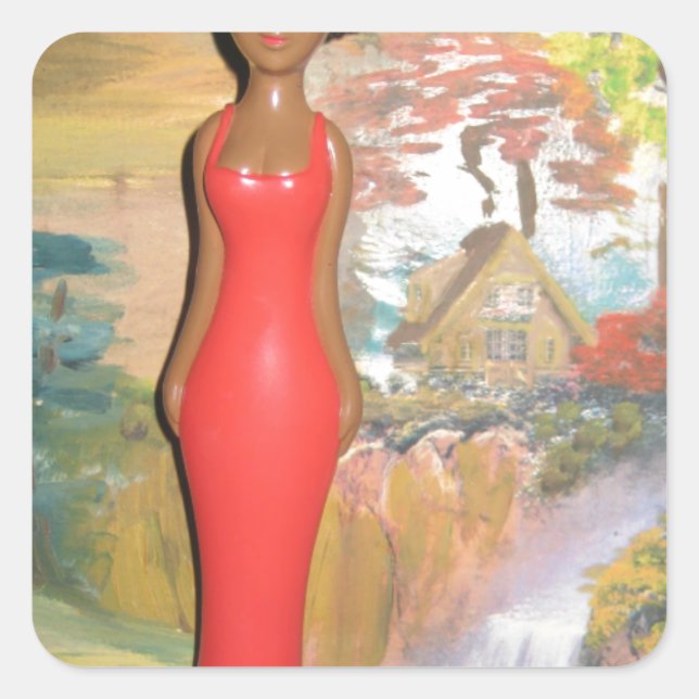 Afro Glam: A Timeless Beauty Square Sticker (Front)