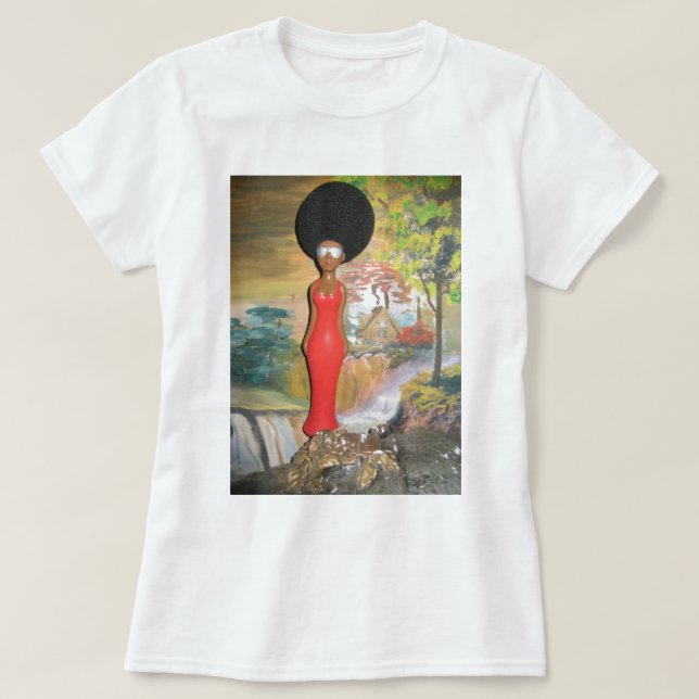 Afro Glam: A Timeless Beauty T-Shirt (Design Front)