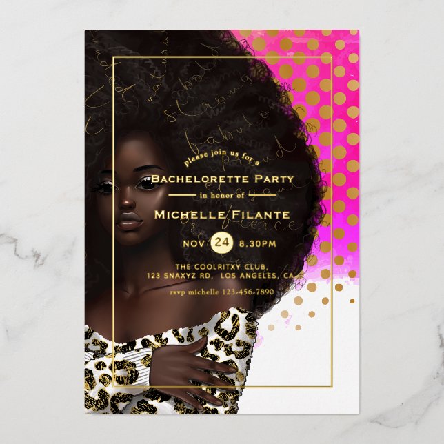 Afro Gold Foil Bachelorette Party (Front)