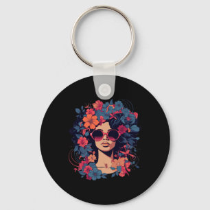 Afro Hair Natural Black History Pride Black Melani Keychain