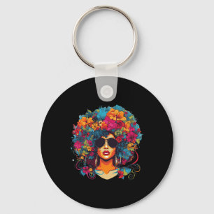 Afro Hair Natural Black History Pride Black Melani Keychain