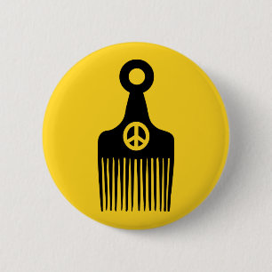 Afro Hair Peace 2 Inch Round Button