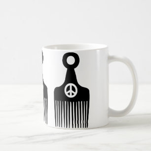 Afro Hair Peace Coffee Mug