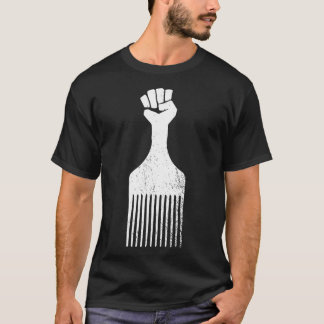 Afro Hair Pick Resist T Shirt Vintage Distressed R