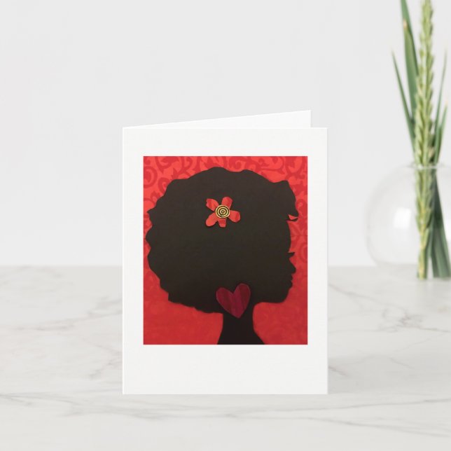 Afro Heart Design Carte pour notes par Alicia L. M (Devant)