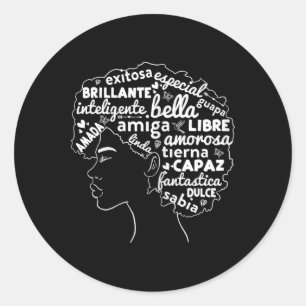 Afro Latina Pride Gift Afro-latino Black History M Classic Round Sticker