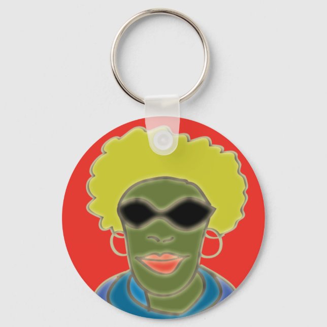 Afro-Left Keychain (Front)