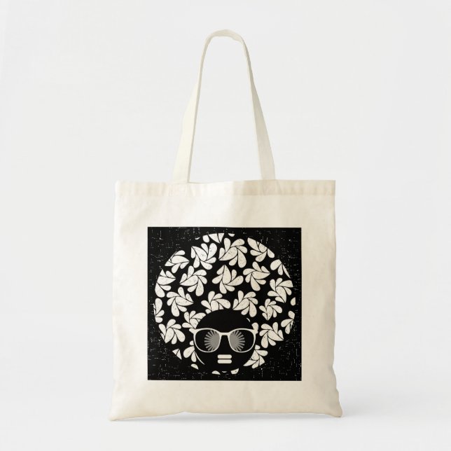 Afro Love Black & White Tote Bag (Front)