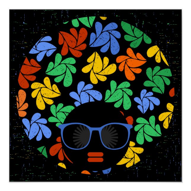Afro Love Colourful Wall decal Poster (Front)
