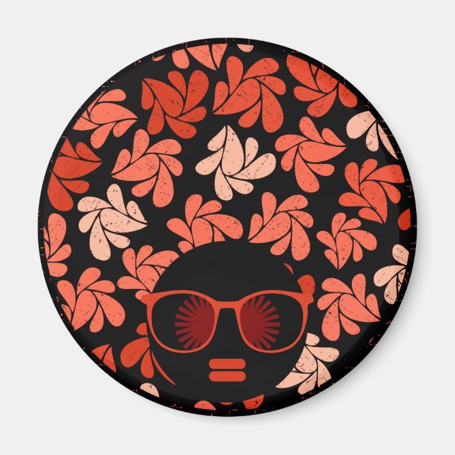 Afro Love Coral Red Pillow Magnet (Front)