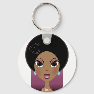 Afro Love Keychain