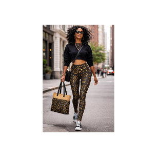 Afro-Luxe Gold Tribal  Leggings