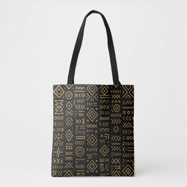 Afro-Luxe Gold Tribal  Tote Bag (Front)