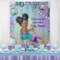 Afro Mermaid Baby Shower Backdrop