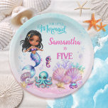 Afro mermaid Birthday Party - Under the Sea Splish Paper Plate<br><div class="desc">Add a special touch to your table with these Afro mermaid paper plates, accompanied by a cute turquoise octopus and colorful sea creatures; they are the perfect combination of magic and fantasy. Ideal for a "Let's Be Mermaids" birthday party, a tropical ocean-themed party, an Under the Sea Mermaid birthday, a...</div>