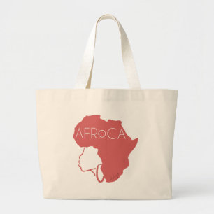 Afro Natural Black Hair Large Tote Bag