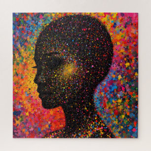 Afro Nebula Whisper – Black History Celebration Jigsaw Puzzle