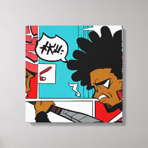 Afro Ninja Abstract #2 Canvas Print