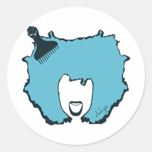 Afro Pick Classic Round Sticker