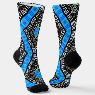 Afro Pop Colourful Black And Blue Kente Socks