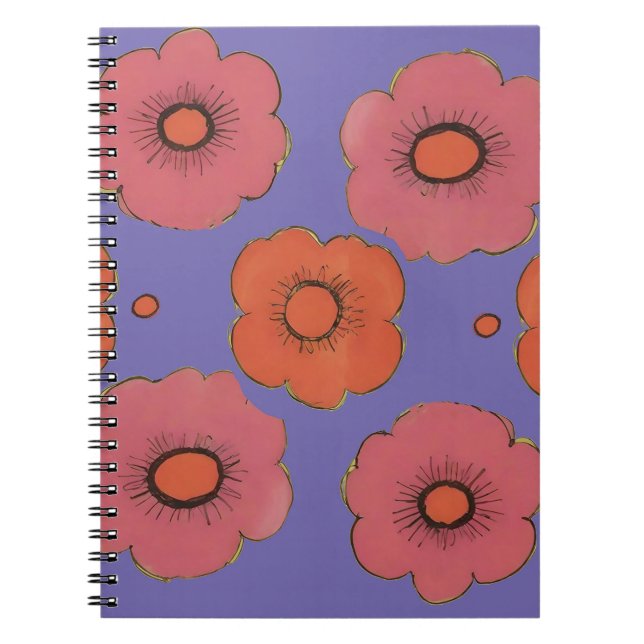 Afro Poppies Spiral Photo Notebook (Front)