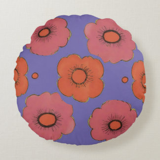 Afro Poppies Throw Pillow