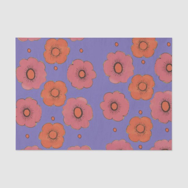 Afro Poppies Tissue Paper (Front)