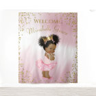 Afro Princess Baby Shower Backdrop Banner
