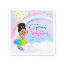 Afro Puff Baby Girl Pastel Rainbow Baby Shower