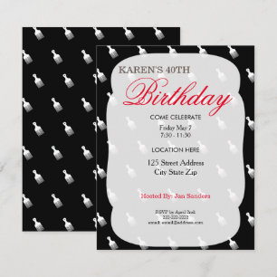 Afro Puff Birthday Party Invitations
