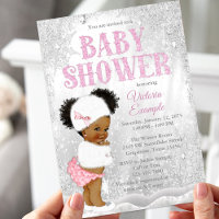 Afro puff sale baby shower invitations