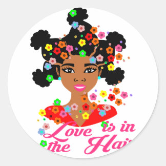 Afro Puffs Girl Stickers,Planner sticker