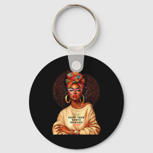 Afro Queen Black Woman African Melanin Black Histo Keychain