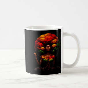 Afro Queen Black Woman African Roots Melanin Black Coffee Mug