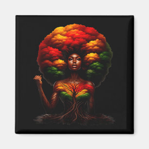 Afro Queen Black Woman African Roots Melanin Black Magnet