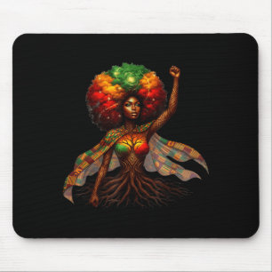 Afro Queen Black Woman African Roots Melanin Black Mouse Pad