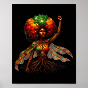 Afro Queen Black Woman African Roots Melanin Black Poster