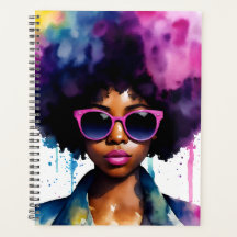 Afro Rainbow Hair Black Woman Lunettes de soleil A