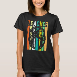 Afro Retro Black History Month Black Woman Teach T-Shirt